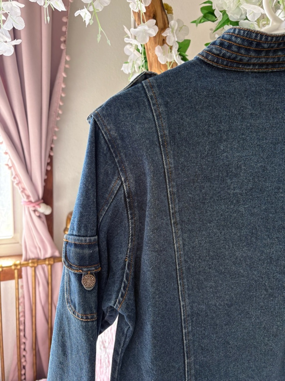 bill blass vintage Dark Blue Denim Military Jacket - Picture 6 of 7